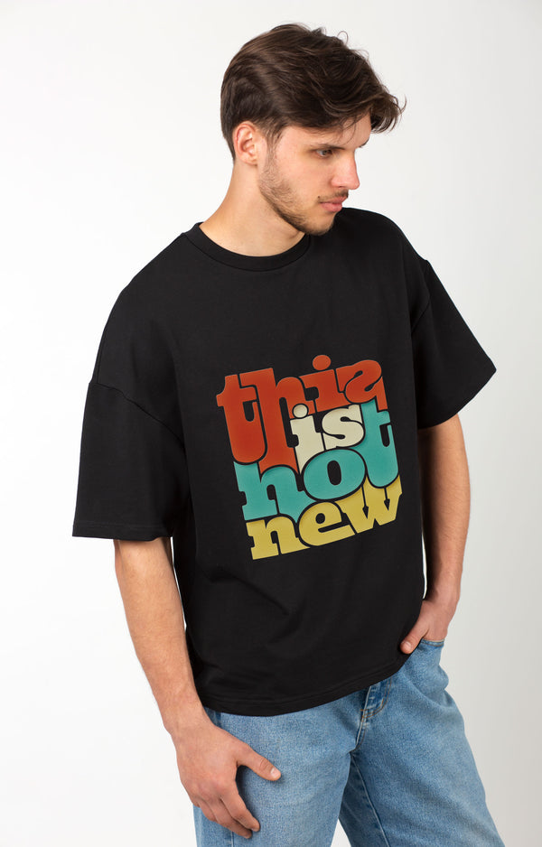 Skyeagle 'This Is Not New' Black Cotton T-Shirt: Embrace Originality