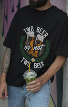 Two Beer: Playful Men's Black T-Shirt